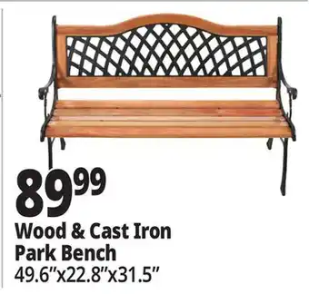 Ocean State Job Lot Wood & Cast Iron Park Bench offer