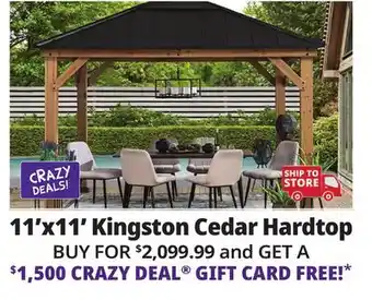 Ocean State Job Lot Kingston 11' x 11' Cedar Framed Hardtop Gazebo offer