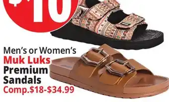 Ocean State Job Lot Men's or Women's Muk Luks Premium Sandals offer