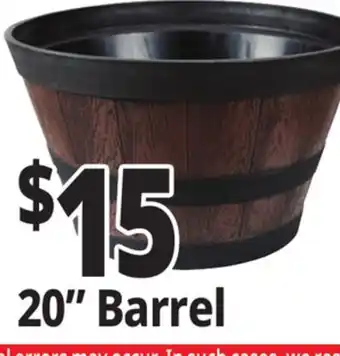 Ocean State Job Lot Whiskey Barrel Resin Planter 20 offer