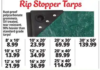 Ocean State Job Lot Rip Stopper Tarps offer