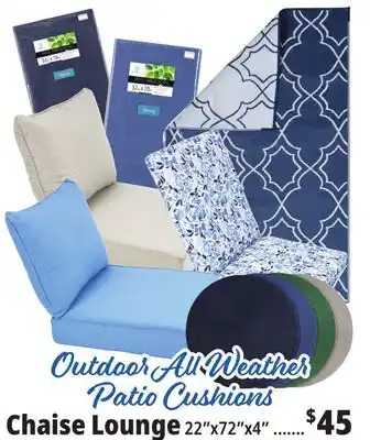 Ocean State Job Lot Outdoor All Weather Patio Cushions offer