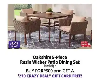 Ocean State Job Lot StyleWell Oakshire 5-Piece Resin Wicker Patio Dining Set Tan offer