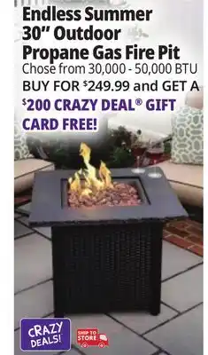 Ocean State Job Lot Endless Summer 30 Outdoor Propane Gas Fire Pit offer
