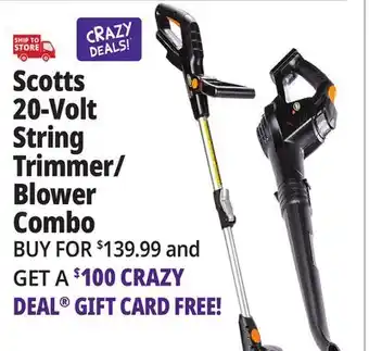 Ocean State Job Lot Scotts 20-Volt String Trimmer/Blower Combo offer