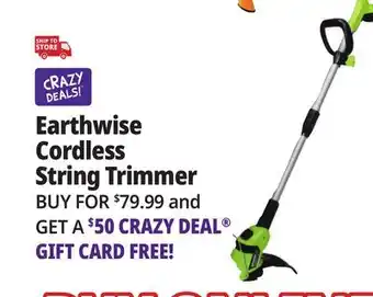 Ocean State Job Lot Earthwise 20-Volt 10 Cordless String Trimmer with 2.0Ah Battery & Fast Charger offer