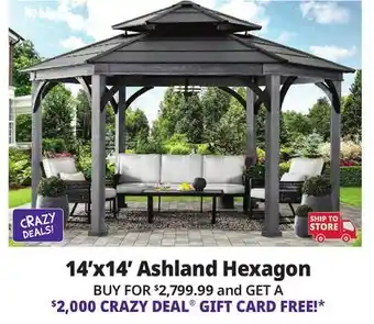 Ocean State Job Lot Ashland 14.7' x 14.7' Hexagonal Hardtop Gazebo offer