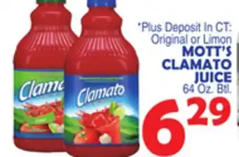 Bravo Supermarkets MOTT'S CLAMATO JUICE offer