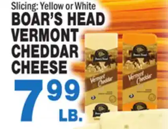 Bravo Supermarkets BOAR'S HEAD VERMONT CHEDDAR CHEESE offer