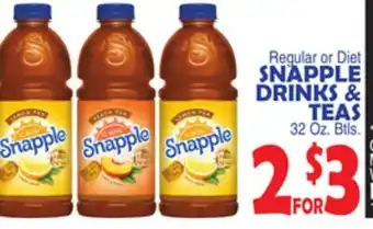 Bravo Supermarkets SNAPPLE DRINKS & TEAS offer