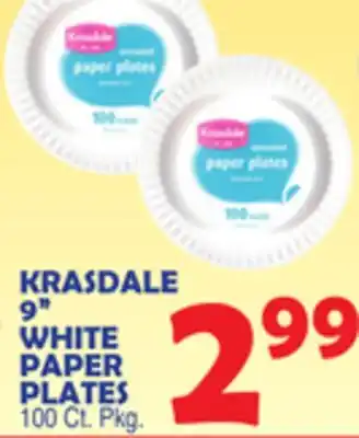 Bravo Supermarkets KRASDALE 9 WHITE PAPER PLATES offer