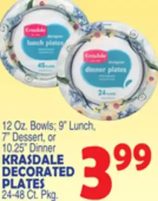 Bravo Supermarkets KRASDALE DECORATED PLATES 24-48 Ct. Pkg offer