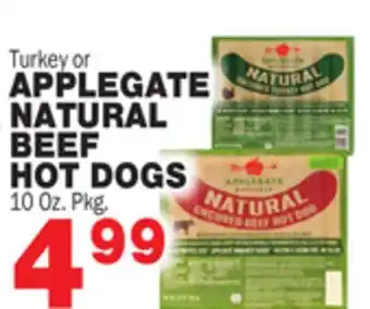 Bravo Supermarkets APPLEGATE NATURAL BEEF HOT DOGS offer