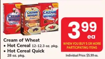 ACME Cream of Wheat Hot Cereal 12-12.3 oz. pkg. Hot Cereal Quick 28 oz. pkg offer