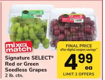 ACME Signature SELECT Red or Green Seedless Grapes offer