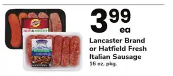 ACME Lancaster Brand or Hatfield Fresh Italian Sausage offer