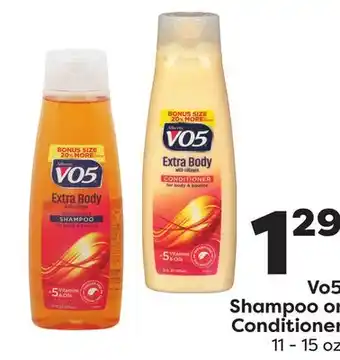Weis Markets Vo5 Shampoo or Conditioner offer
