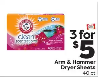 Weis Markets Arm & Hammer Dryer Sheets offer