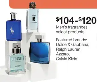 JC Penney Men's fragrances offer