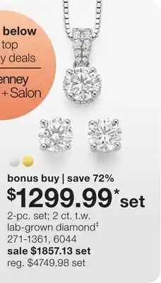 JC Penney 2-pc. set 2 ct. t.w. lab-grown diamond‡ offer