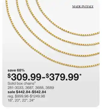 JC Penney Solid box chains◊ offer