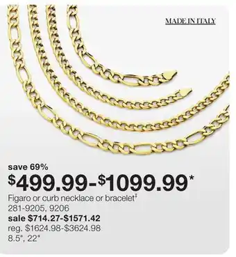 JC Penney Figaro or curb necklace or bracelet offer