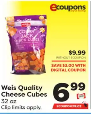 Weis Markets Weis Quality Cheese Cubes offer