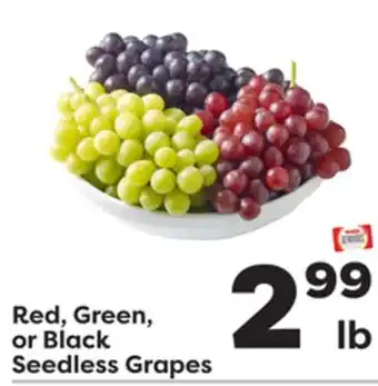 Weis Markets Red, Green, or Black Seedless Grapes offer