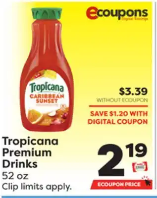 Weis Markets Tropicana Premium Drinks offer