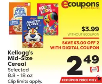 Weis Markets Kellogg's Mid-Size Cereal offer