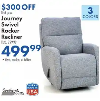 Boscov's Journey Swivel Rocker Recliner offer