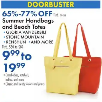 Boscov's Summer Handbags and Beach Totes offer
