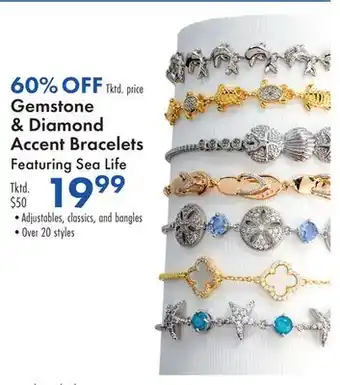 Boscov's Gemstone & Diamond Accent Bracelets Featuring Sea Life offer