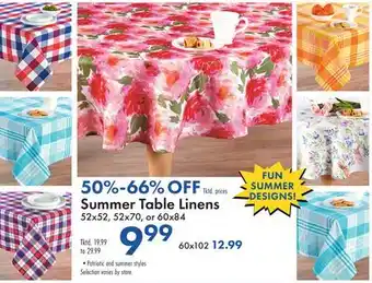 Boscov's Summer Table Linens offer