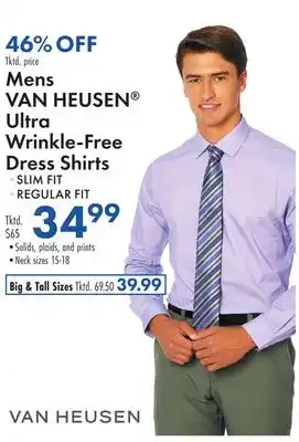 Boscov's Mens VAN HEUSEN Ultra Wrinkle-Free Dress Shirts offer