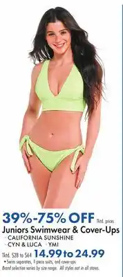 Boscov's Juniors Swimwear & Cover-Ups offer