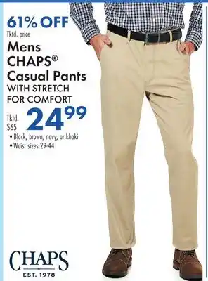 Boscov's Mens CHAPS Casual Pants offer