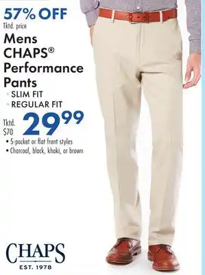 Boscov's Mens CHAPS Performance Pants offer