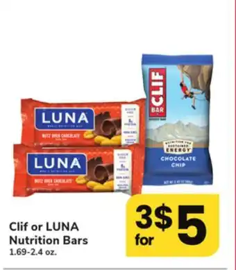 ACME Clif or LUNA Nutrition Bars offer