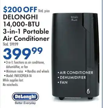 Boscov's DELONGHI 14,000-BTU 3-in-1 Portable Air Conditioner offer