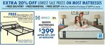 Boscov's QUEEN MATTRESSES offer