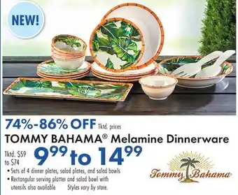 Boscov's TOMMY BAHAMA Melamine Dinnerware offer