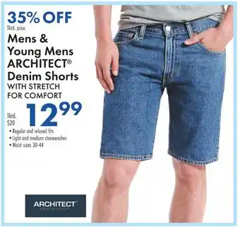 Boscov's Mens & Young Mens ARCHITECT Denim Shorts offer