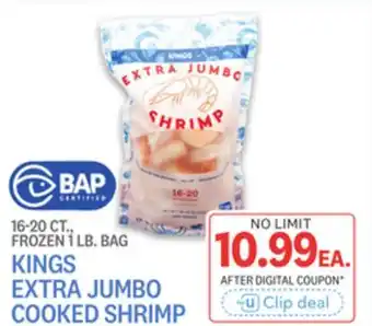 Kings Food Markets KINGS EXTRA JUMBO COOKED SHRIMP offer