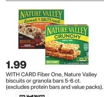 CVS Fiber One, Nature Valley biscuits or granola bars 5-6 ct offer