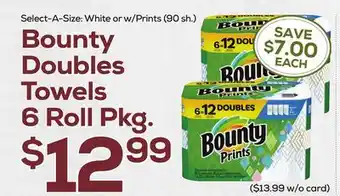 DeCicco & Sons Bounty Doubles Towels 6 roll pkg offer