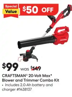 Lowe's 20-Volt Max F Blower and Trimmer Combo Kit offer