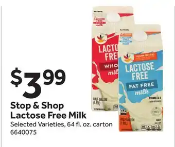 Stop&Shop Stop & Shop Lactose Free Milk offer