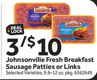 Stop&Shop Johnsonville Fresh Breakfast Sausage Patties or Links offer