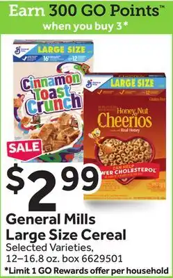 Stop&Shop General Mills Large Size Cereal offer